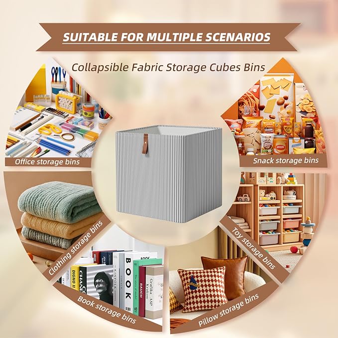 Cube Storage Bin 12x12 in,Collapsible Fabric Storage Bins,Open Home Storage Bins,Baskets for organizing,For Clothing Storage,Toy Storage,Office Storage,Home Decoration