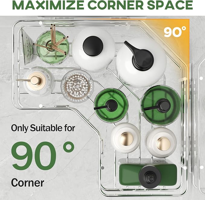 MAXIFFE 3 Pack X-Large Corner Shower Caddy with Soap Holder, Large Capacity Sturdy Easy Install No Drilling Stainless Steel Hold 40 LB Shower Organizer Shelves Rack for Family Renters Bathroom, Silver