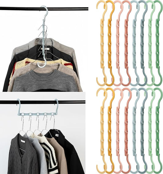 Mr. Pen- Space Saving Hangers, 16 pcs, 360° Rotating Hooks | Magic Cascading Hanger Organizer with 5 Enclosed Slots, Closet Organizers and Storage for Clothes