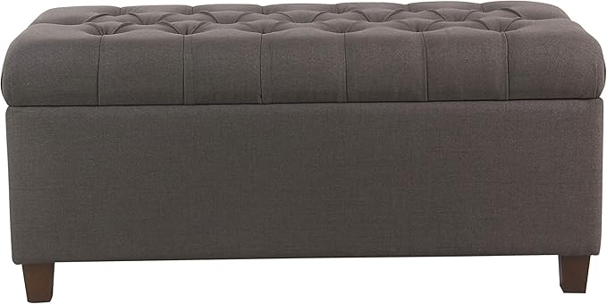 HomePop Ainsley 40" Storage Ottoman Bench - Charcoal Gray
