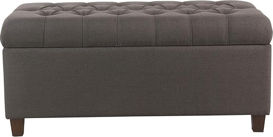 HomePop Ainsley 40" Storage Ottoman Bench - Charcoal Gray