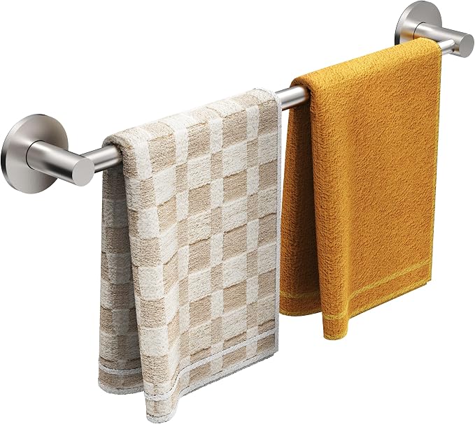 Magnetic Towel Bar, Adjustable Towel Rod with Larger Magnetic Base & Hidden Magnet Design, Non-Slip Magnetic Towel Holder for Refrigerator, Dishwasher, Oven, Washer (Silver, 1Pack)