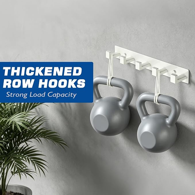Alise White Coat Hooks Wall Mount,Hat and Coat Rack with 5 Hooks | Key Hooks for Robes,Bags,Keys,and Towels,SUS304 Stainless Steel Wall Hooks for Hanging,Self Adhesive or Drilling