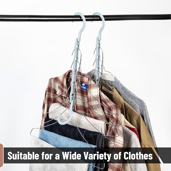 Mr. Pen- Space Saving Hangers, 16 pcs, 360° Rotating Hooks | Magic Cascading Hanger Organizer with 5 Enclosed Slots, Closet Organizers and Storage for Clothes