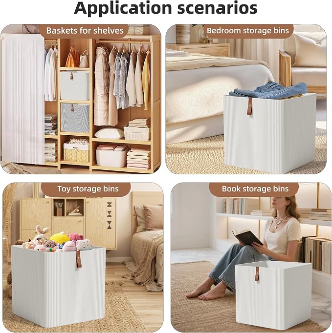 Cube Storage Bin 12x12 in- 2 Pack,Collapsible Fabric Storage Bins,Open Home Storage Bins,Baskets for organizing,For Clothing Storage,Toy Storage,Office Storage,Home Decoration