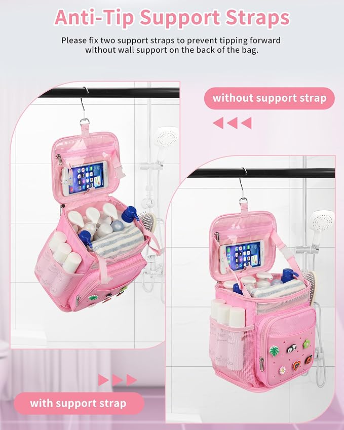 Hanging Shower Caddy Portable, Mesh Shower Bag for College Dorm Room Essentials, Large Capacity Quick Dry Shower Organizer Basket, Travel Toiletry Bag for Gym, Swimming, Camping, Bathroom, Beach