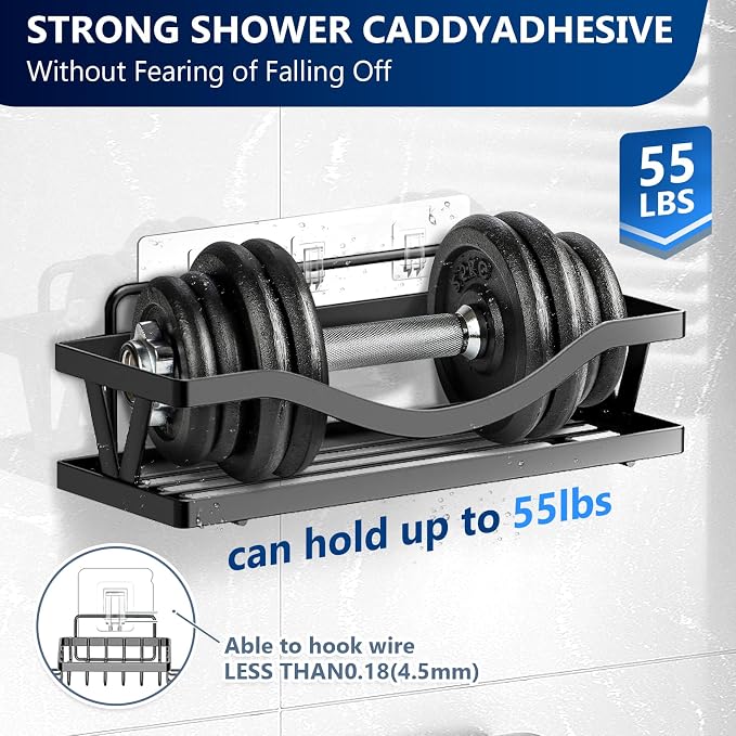 Shower Caddy Adhesive Replacement Hooks, Strong Waterproof Strips, No Drilling for Bathroom Shelves, Kitchen Racks, and Soap Holders (Transparent-4 Pack 3 Hook)