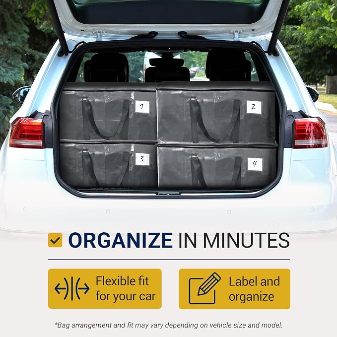 Reli. Moving Bags Heavy Duty (6 Pack) Grey, Extra Large Totes | For Storage & Packing | Small Space & Dorm Room Essentials | Packing Bags w/ Handles & Zippers | Alternative to Moving Boxes