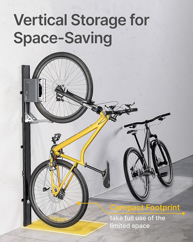 monTEK Automatic Lift Bike Rack Up to 71LBS, BG | Heavy-Duty Vertical Wall Bike Rack,Fits 24-29" Tires,Effortless Lifting,Easy Install,Space-Saving Storage for Garage Shed