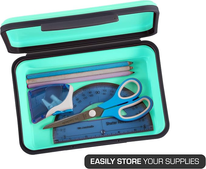 It's Academic Flexi Storage Boxes with Lids, Collapsible Pencil Case for Craft and School Supplies, Assorted (Pack of 12)