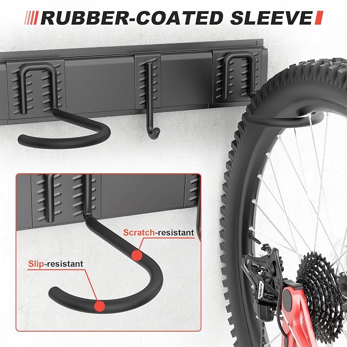 Ultrawall Bike Storage Rack, Wall Mount Bicycle Rack Vertical Bike Hanger for Garage, Home, 3 Bike Racks & 3 Helmet Hooks