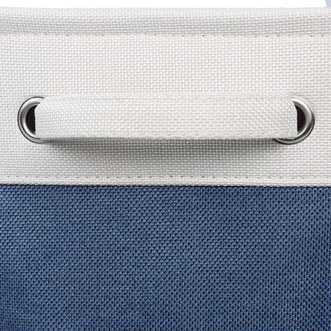 Foldable Storage Bin Collapsible Fabric Storage Basket Cube with Durable Handles Closet Organizer Bins for Organizing Shelves Drawers, Set of 3, 15" x 10" x 9.5", Blue