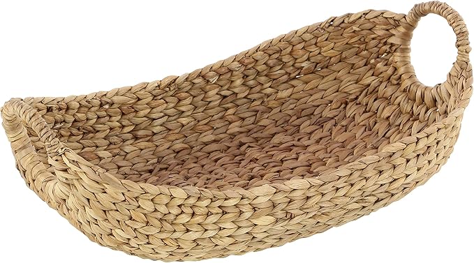 Deco 79 Seagrass Handmade Decorative and Functional Storage Basket Basket Organizer with Metal Handles, Set of 5 Basket for Storage 23", 21", 19", 16", 12"W, Brown