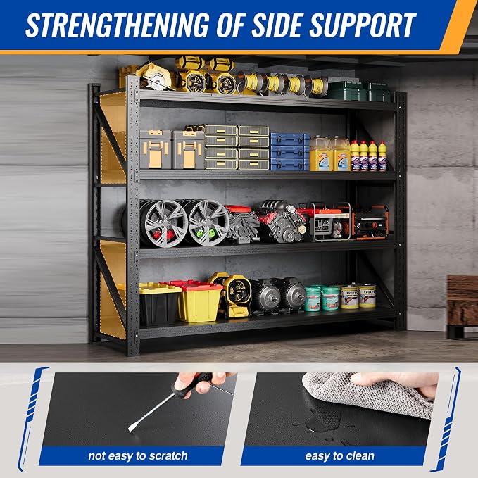 BYNSOE 78.8" W Heavy Duty Garage Shelves 7000lbs Garage Metal Shelving Adjustable Storage Shelves for Industrial, Factory, (78.8" W X 24" D X 78.8" H)