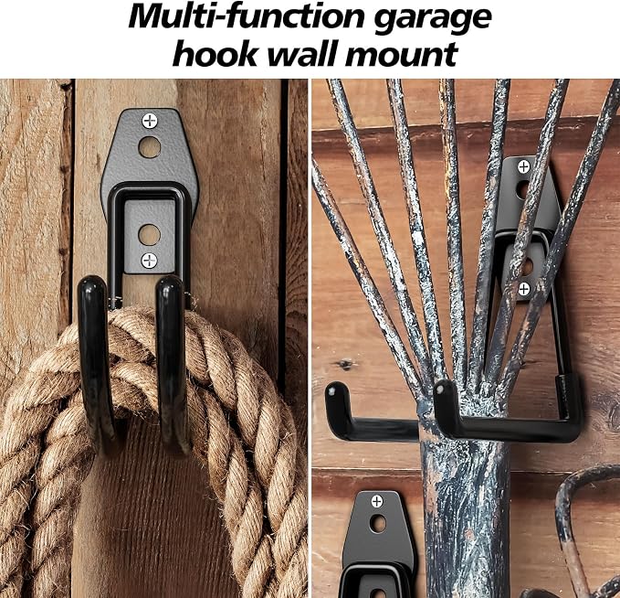 MKRUI 30-Pack Garage Hooks for Storage & Hanging Items, Save Space | Hangs Bikes, Ladders, Ropes, Hoses, Tools; for Garage, Warehouse, Shop, Shed, Yard