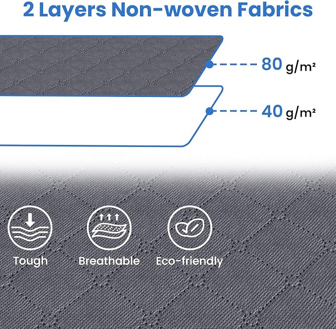 Fab totes Storage Bags,Clothes Blanket Storage Bins Foldable Closet Organizers with Reinforced Handle for Home Dorm Storage and Organization,Fabric Bags for Organizing Sheets,Clothing (Grey,10 Pack)