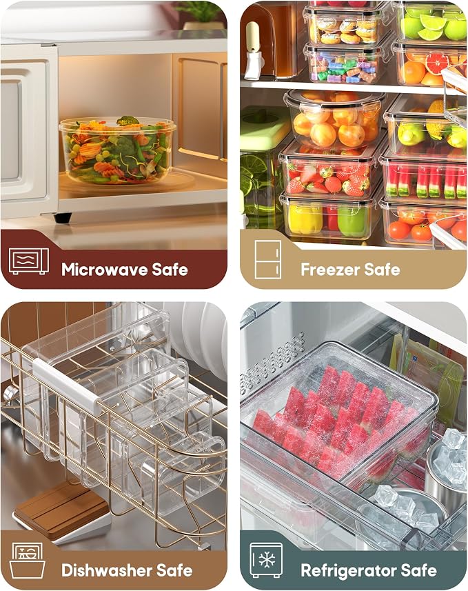 70 PCS Food Storage Containers with Lids Airtight, (35 Lids & 35 Containers) Leak proof Containers Set for Kitchen, Meal Prep, BPA-Free, PVC-Free Plastic, Microwave/Dishwasher Safe, Extra Labels & Pen