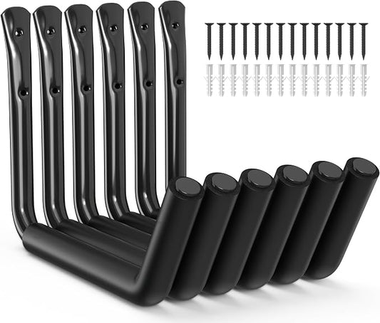 niffgaff Heavy Duty Garage Storage Hooks - 120 LB Capacity Wall Mounted Rack for Kayaks, Ladders, and Bikes