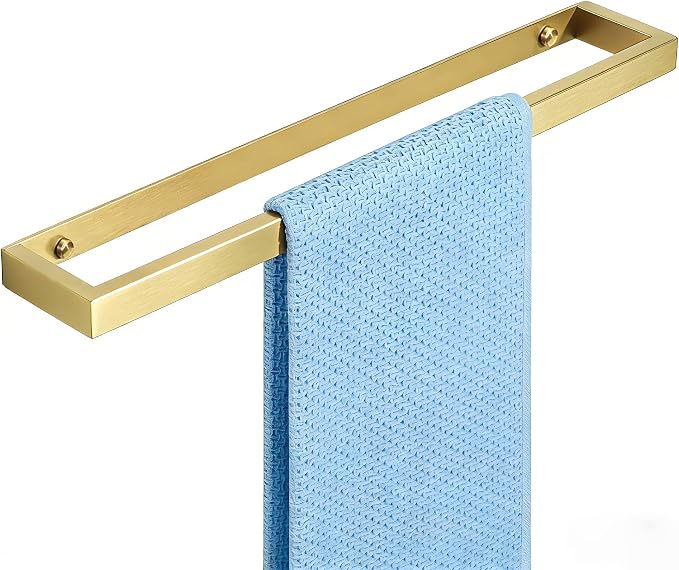 Alise Gold Hand Towel Holder Towel Bar for Bathroom Wall Mounted 16 Inch | Towel Rack for Bathroom Lavatory,SUS304 Stainless Steel Towel Rail for Bath Kitchen,Self-adhesive or Drilling Mount