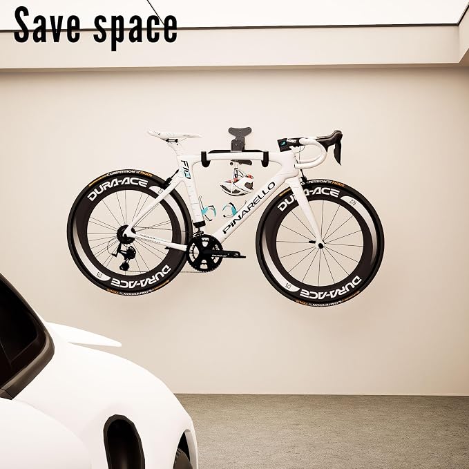 Bicycle Wall Mount Bike Rack Garage Wall Mount Bike Hooks Garage | Bike Storage Rack for Indoor Home Horizontal Bicycle Wall Hanger Heavy Duty Metal Bike Holder for Road Mountain 2 Pack