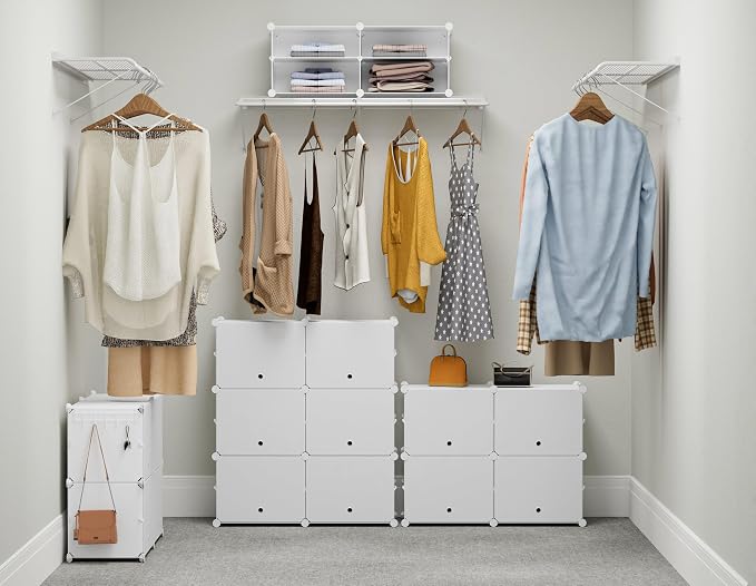 HOMIDEC Shoe Rack Organizer 24 Pair Modular Shoe Storage Cabinet for Closet | PP Plastic, Sturdy Steel Frame, Waterproof, Dustproof, Easy Clean, Shoe Shelves for Closet Garage Hallway Bedroom Entryway