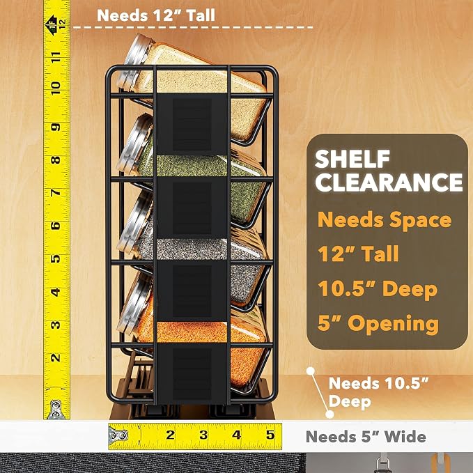 SpaceAid Pull Out Spice Rack Organizer with 20 Jars, Heavy Duty Slide Out Seasoning Organizer for Kitchen Cabinets, with 801 Labels and Chalk Marker, Left Facing