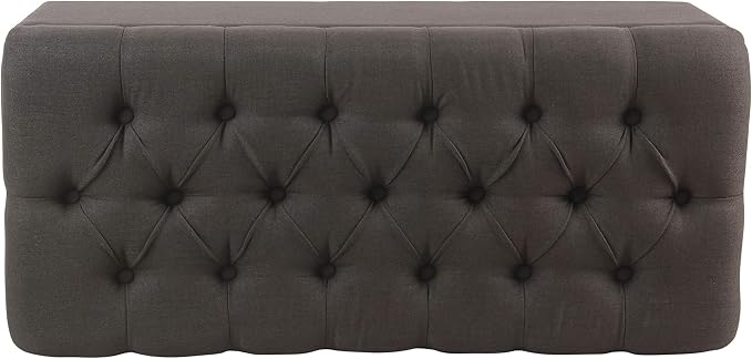 HomePop Ainsley 40" Storage Ottoman Bench - Charcoal Gray