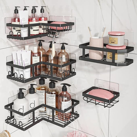 Youvip Corner Shower Caddy-No Drilling Shelves Wall Mounted, Black