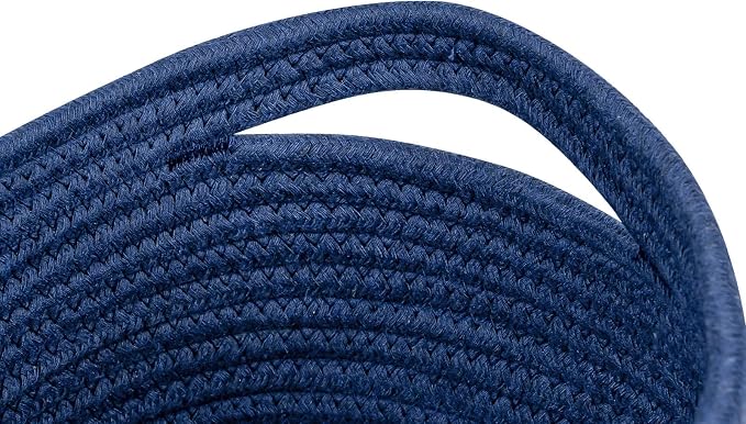 CubesLand Storage Basket, Cotton Rope, Navy Blue, 2 Pack, Organizing/Storage, Closet, Shelves, Decorative | Long-lasting &Skin-friendly Toy Storage Basket Bin,Stylish Room Decor Basket,Navy Blue Cotton Rope Basket 2 Packs