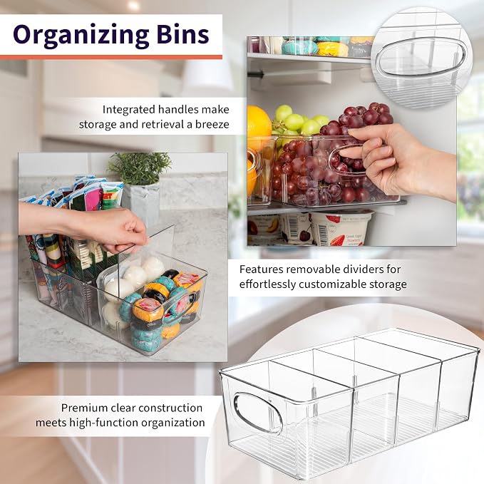 ClearSpace Pantry Organizers and Storage, Cabinet & Kitchen Organizer and Storage - Fridge Organizer, Drawer Organizer and Snack Organizer - Refrigerator and Cupboard Shelf Organizer