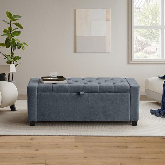 GRAINELL 42.13” Storage Ottoman Bench, Upholstered Tufted Bedroom Bench | End of Bed Storage Bench for Living Room & Entryway, 350 lb Capacity