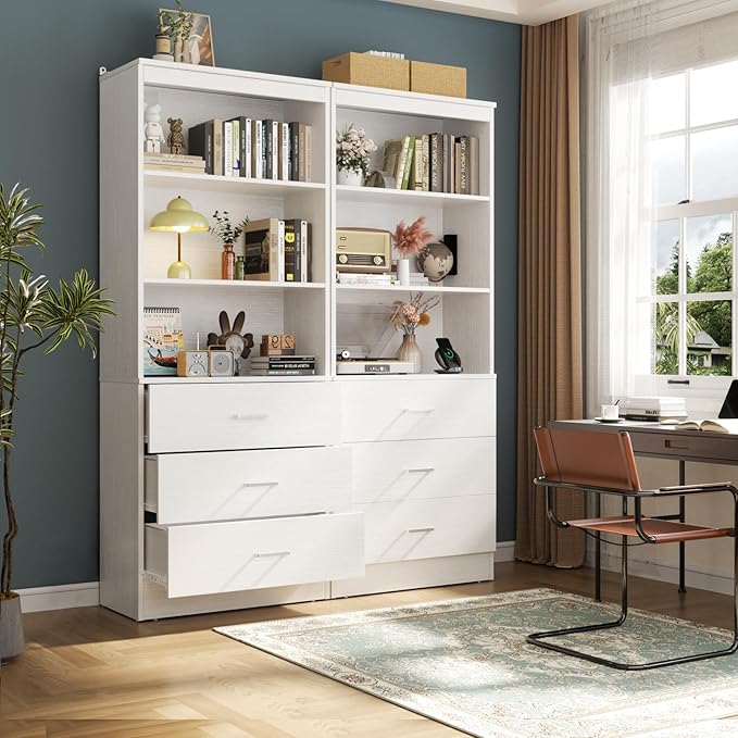Aheaplus 23.6" Closet Drawers System, Wood Closet Organizer System with 3 Drawers, Modular Small Walk-in Closets Storage Unit, White (23.6" L x 13.8" W x 71" H)