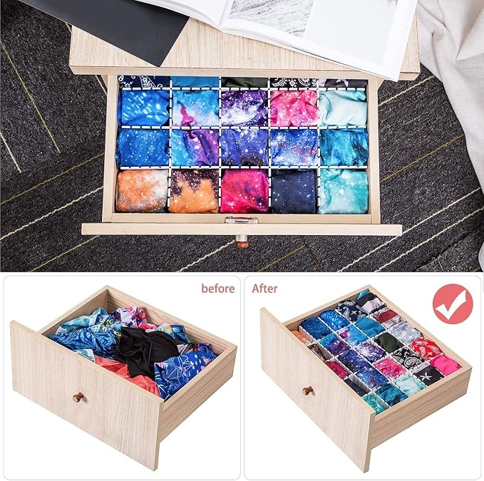 40Pcs Drawer Dividers, Adjustable Drawer Organizer for Socks, Underwear, Makeup, Can Help Tidy Kitchen, Bedroom, Dresser White