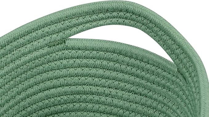 CubesLand Cube Shelf Closet Storage Rope Cotton Baskets Bins Set 2 | Woven Basket for Organizing/Storage,Long-lasting &Skin-friendly Toy Storage Basket Bin,Stylish Room Decor ,Green