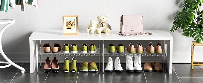 1-Tier Wire Shelf Rack,Single Metal Shelves Rack,1 Tier Metal Shelf,Chrome | 30"Wx14"Dx17"H,Height Adjustable Metal Wire Shelving Unit and Storage for Kitchen,Cabinet,Countertop,Under-Sink,Closet,Pantry