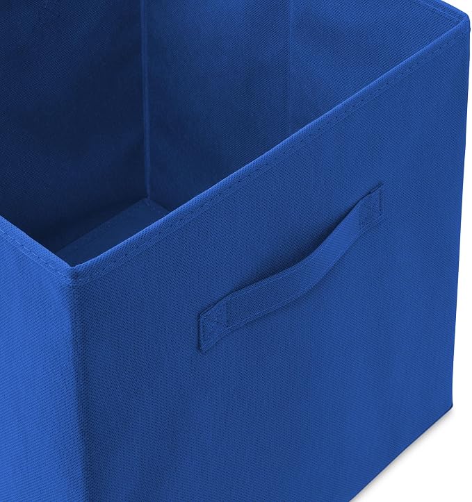 Casafield Set of 6 Collapsible Fabric Cube Storage Bins, Royal Blue - 13" Foldable Cloth Baskets for Shelves, Cubby Organizers & More