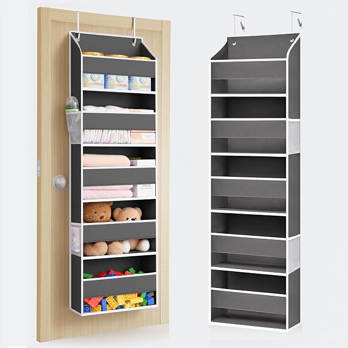 ULG 1 Pack Over Door Organizer Hanging Storage Dark Gray