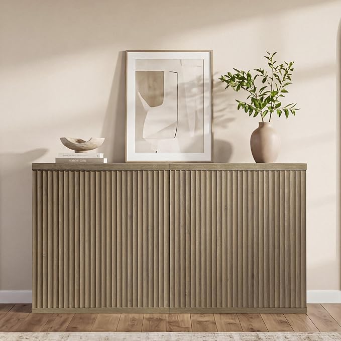 SICOTAS Buffet Cabinet with Storage Sideboard Cabinet with Doors & Shelves