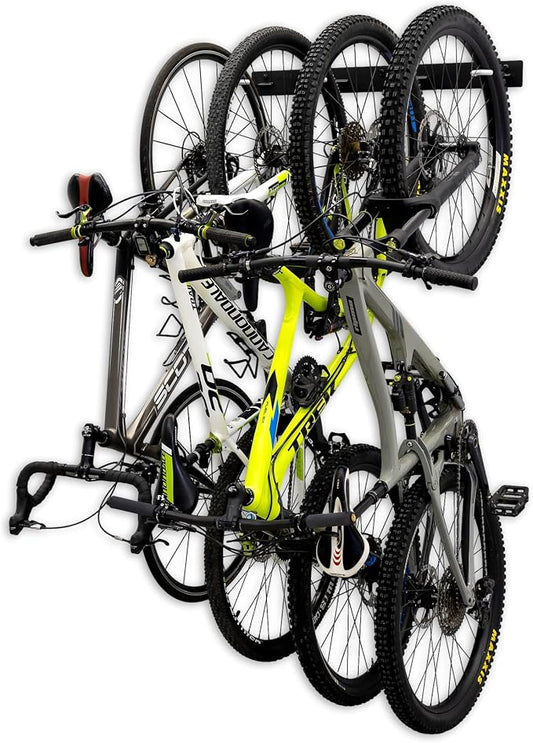 StoreYourBoard Bike Storage Rack, 4 Bike Racks for Garage, Solid Steel Extra Heavy Duty BLAT Bike Rack - Garage Wall Mounted Bicycle Storage, Up to 200lbs, 32-inch