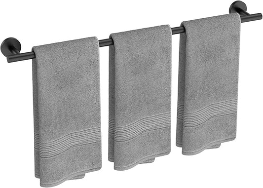 USHOWER Matte Black Bath Towel Bar, 30-Inch Towel Racks for Bathroom | Thicken SUS304 Stainless Steel Towel Rod, Towel Holder Wall-Mounted, Modern Home Decor (Total Length 32-Inch)