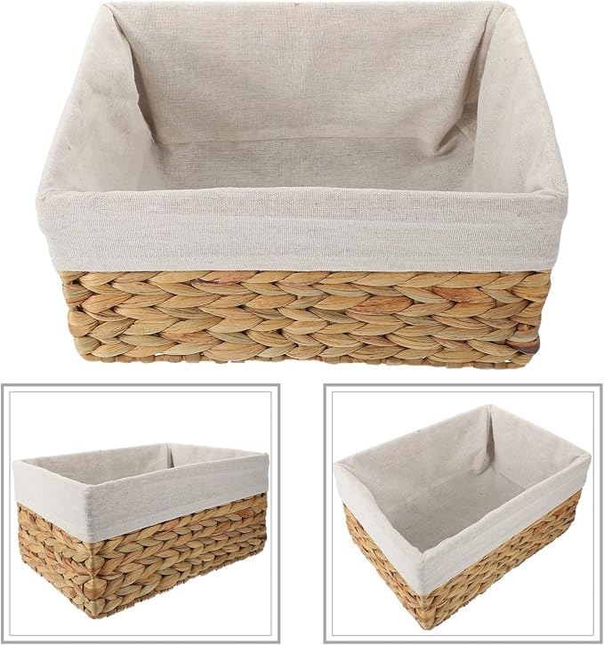 GANAZONO Decorative Straw Rattan Basket Storage Organization for Home Straw Basket Handle Woven Decorative Storage Baskets
