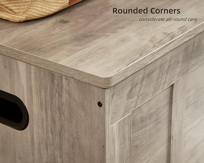 VANKILEY 51.2" Storage Chest Extra Large,Wooden Storage Bench,Greige | Chest with 2 Safety Hinges, 51.2*15.7*19.1inches, Wooden Trunk for Bedroom, Livingroom,Entryway,Easy Assembly.