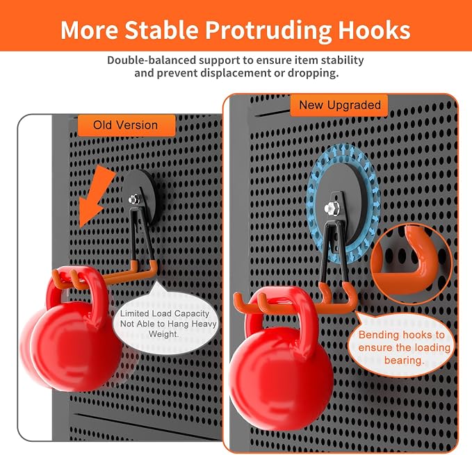 ENUODA Strong Magnetic Hooks Heavy Duty Upgraded Magnetic Tool Holder Large Magnet Hooks for Hanging Shovel, Garden Tool, Toolbox, Power Drill, Broom, Locker, Container, Van, Organization, 2PCS