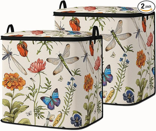 2pcs storage bags for bedding,blanket organizer with zipper 95L | king comforter sheet quilt duvet sweater pillow clothes storage for closet,moving essentials containers with portable handles