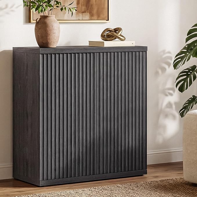 SICOTAS Buffet Cabinet with Storage Sideboard Cabinet with Doors & Shelves | Accent Sideboard Modern Credenza Fluted Storage Cabinet Mid Century Media Console for Living Room Kitchen Dining Hallway