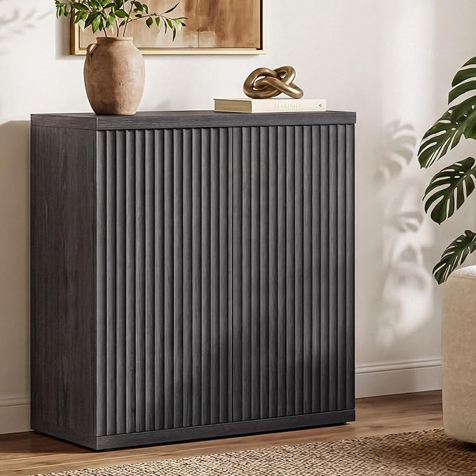 SICOTAS Buffet Cabinet with Storage Sideboard Cabinet with Doors & Shelves | Accent Sideboard Modern Credenza Fluted Storage Cabinet Mid Century Media Console for Living Room Kitchen Dining Hallway