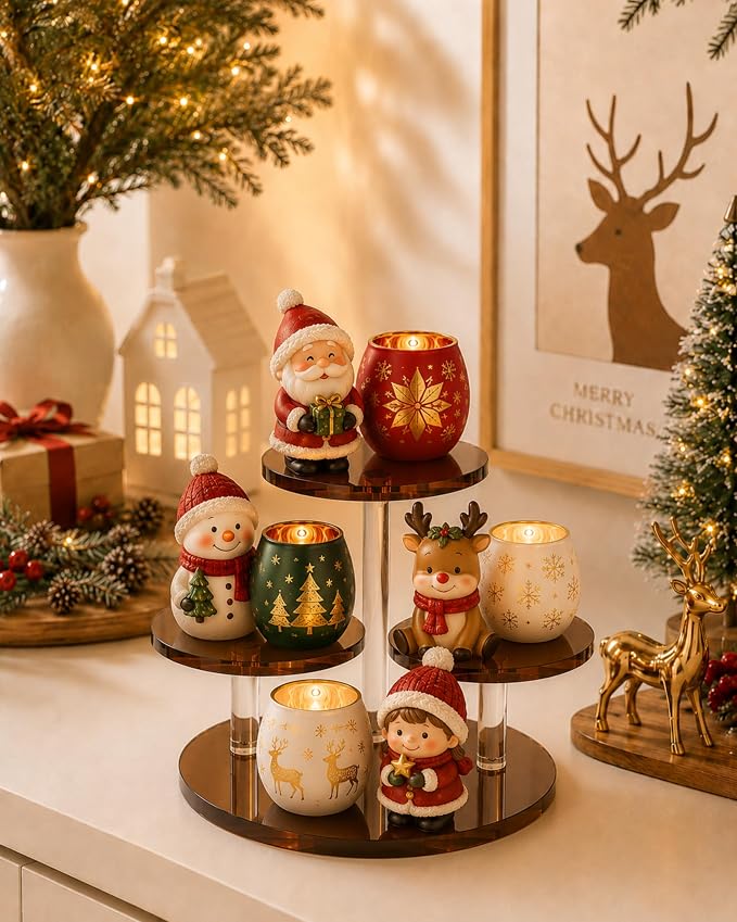 3-Tier Acrylic Display Stand for Botanical Collection Sets, Thickened Showcase Figures Display Holder for Collectibles Dessert Buffet Riser Christmas Tabletop Plant Perfume Watch, Desk Organizer