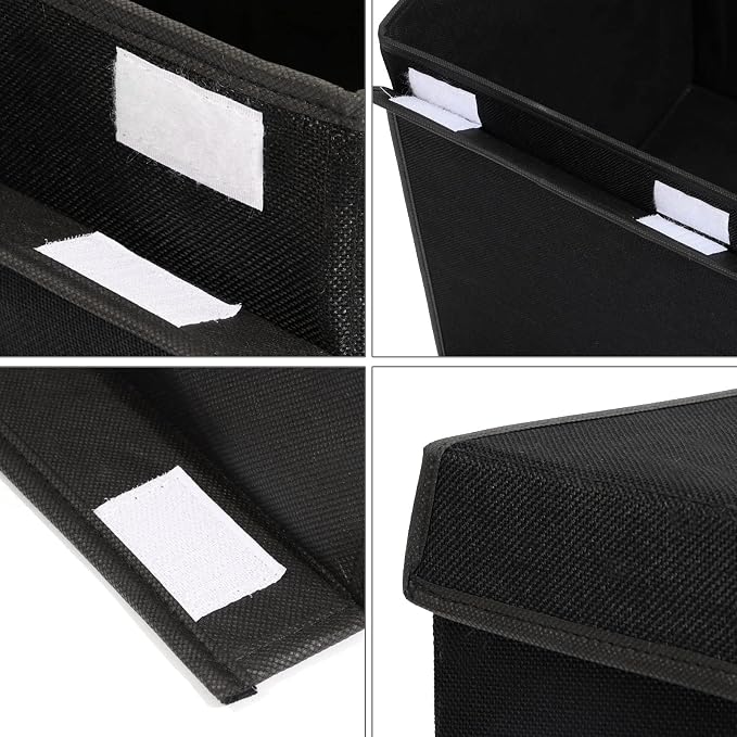 122L Large Toy Box Chest Storage with Lid, Collapsible Kids Toy Storage | Toy Chest with with Removable Divider for Kids, Boys, Girls, Nursery, Living Room, Bedroom, 26"x17" x17" (Linen Black)