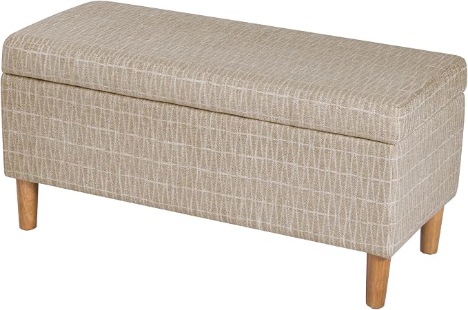HomePop Malmo 36" Storage Bench - Tan Geometric Pattern