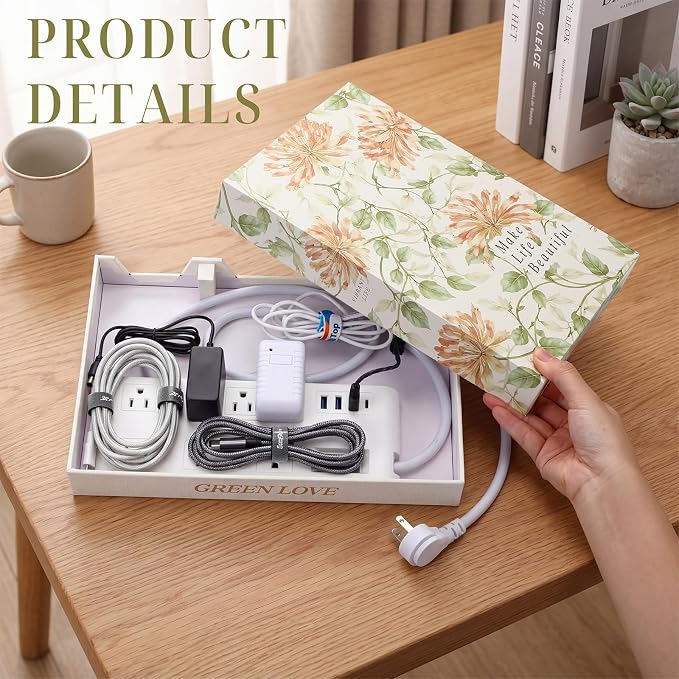 SiliFine Book Shape Cable Management Box Decorative Book Cord Hider Organizer Magnetic Organizer Box for Bedside Table Home Office, 11.8 x 7.8 x 3 Inches (Vintage Floral)